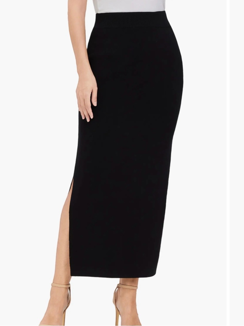 RONNI NICOLE Vintage Black Velvet Side Slit Maxi Skirt, Gothic romance